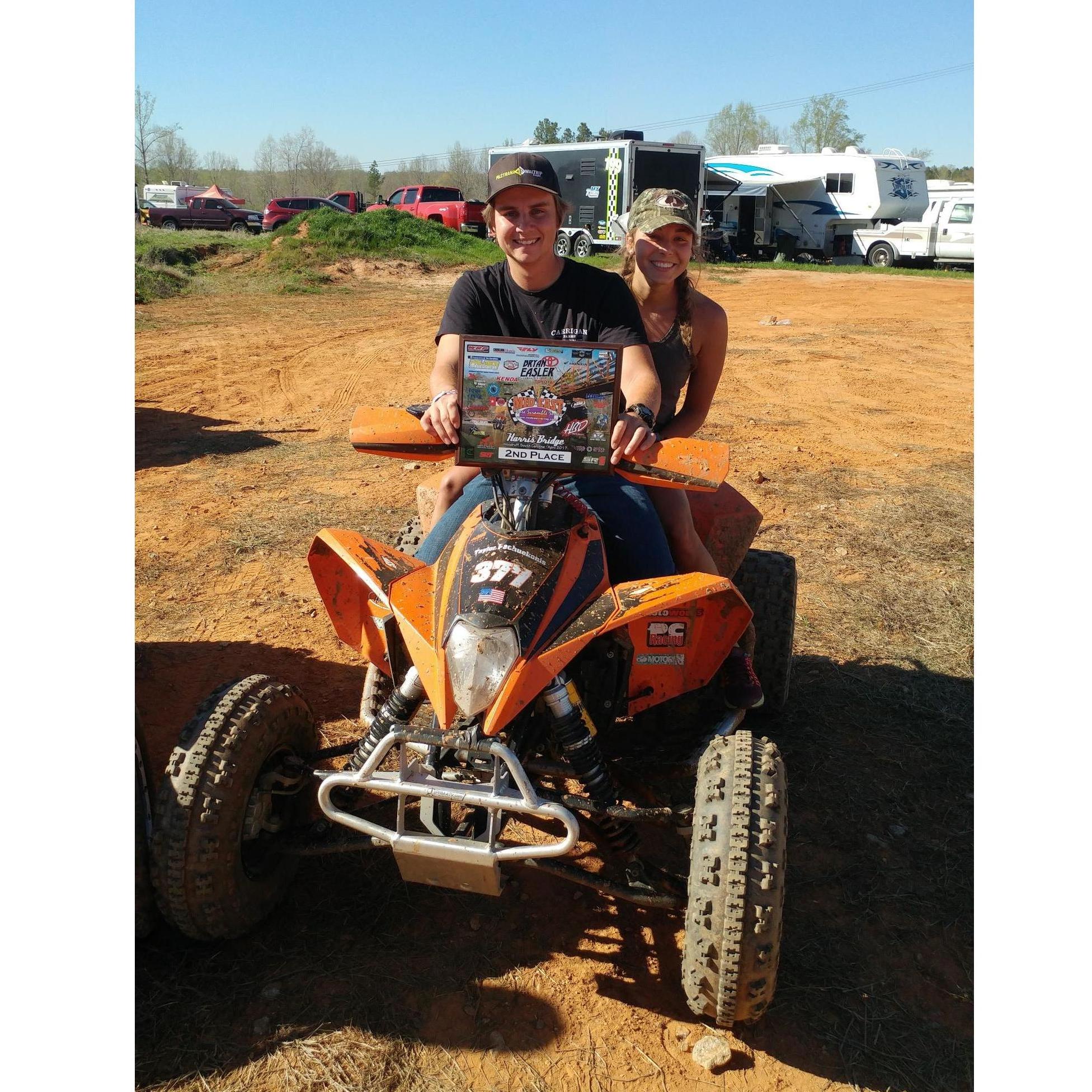 Taylor winning 2nd place at a fourwheeler race in North Carolina!