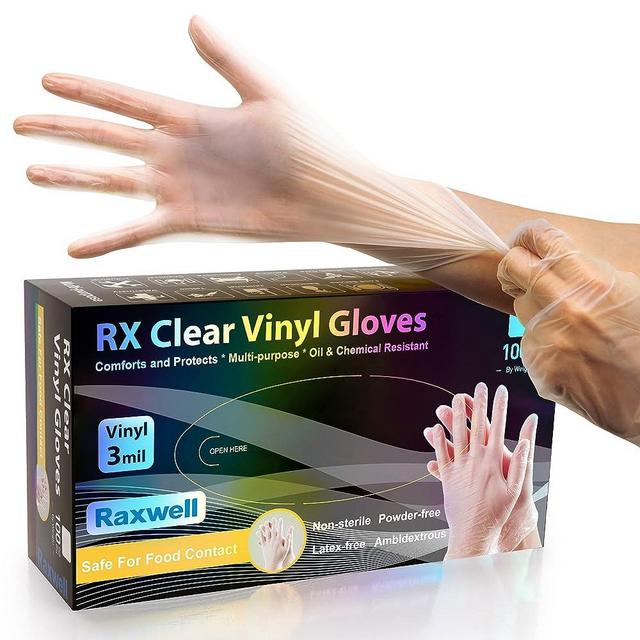 Raxwell Vinyl Gloves | Gloves Disposable Latex Free | Food Prep Gloves Disposable Plastic Gloves | Food Handling Safe 3 Mil