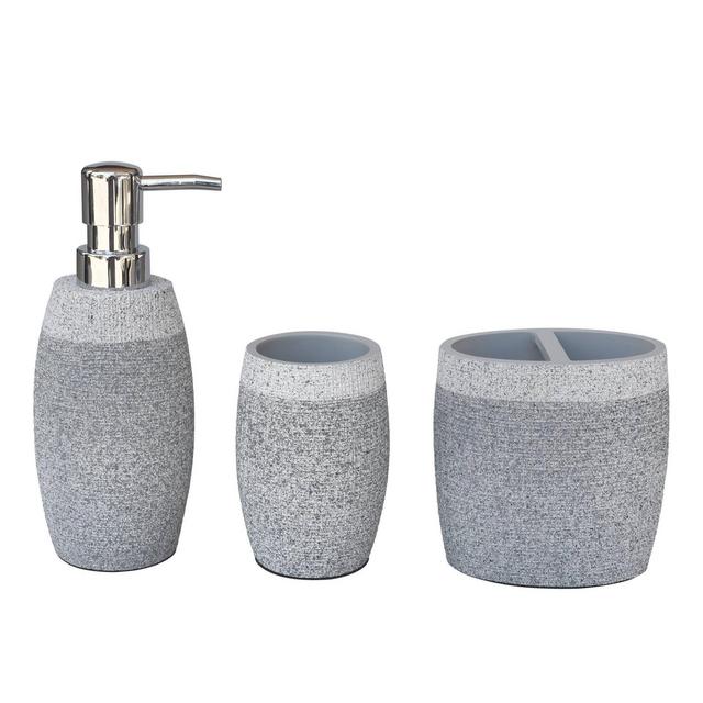 3pc Tristan Bath Accessories Set Gray - 88 Main