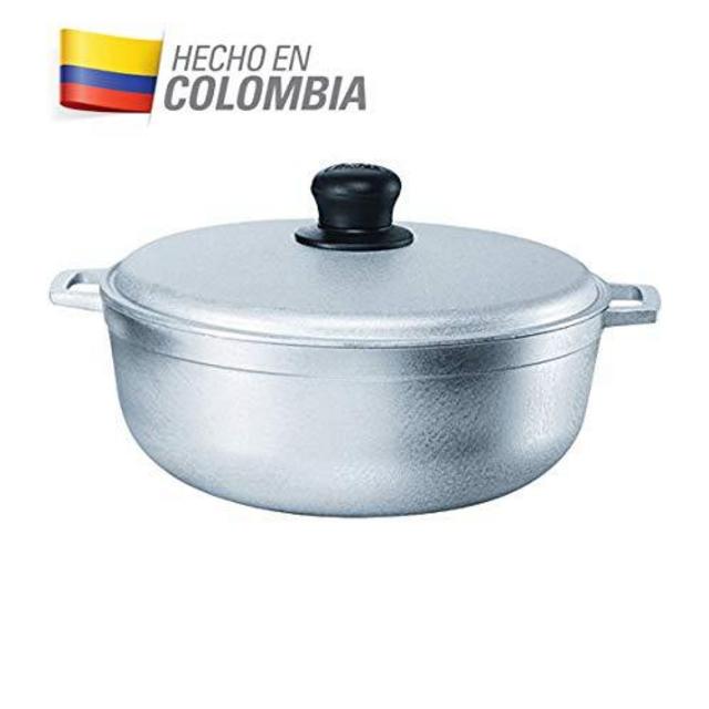 IMUSA USA GAU-80508 17.9Qt JUMBO Traditional Colombian Caldero (Dutch Oven) for Cooking and Serving, Silver, 17.9 Quart