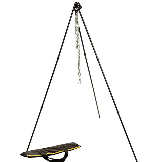 Lodge Adjustable Camp Tripod, 40 to 60-Inch Tall, Black
