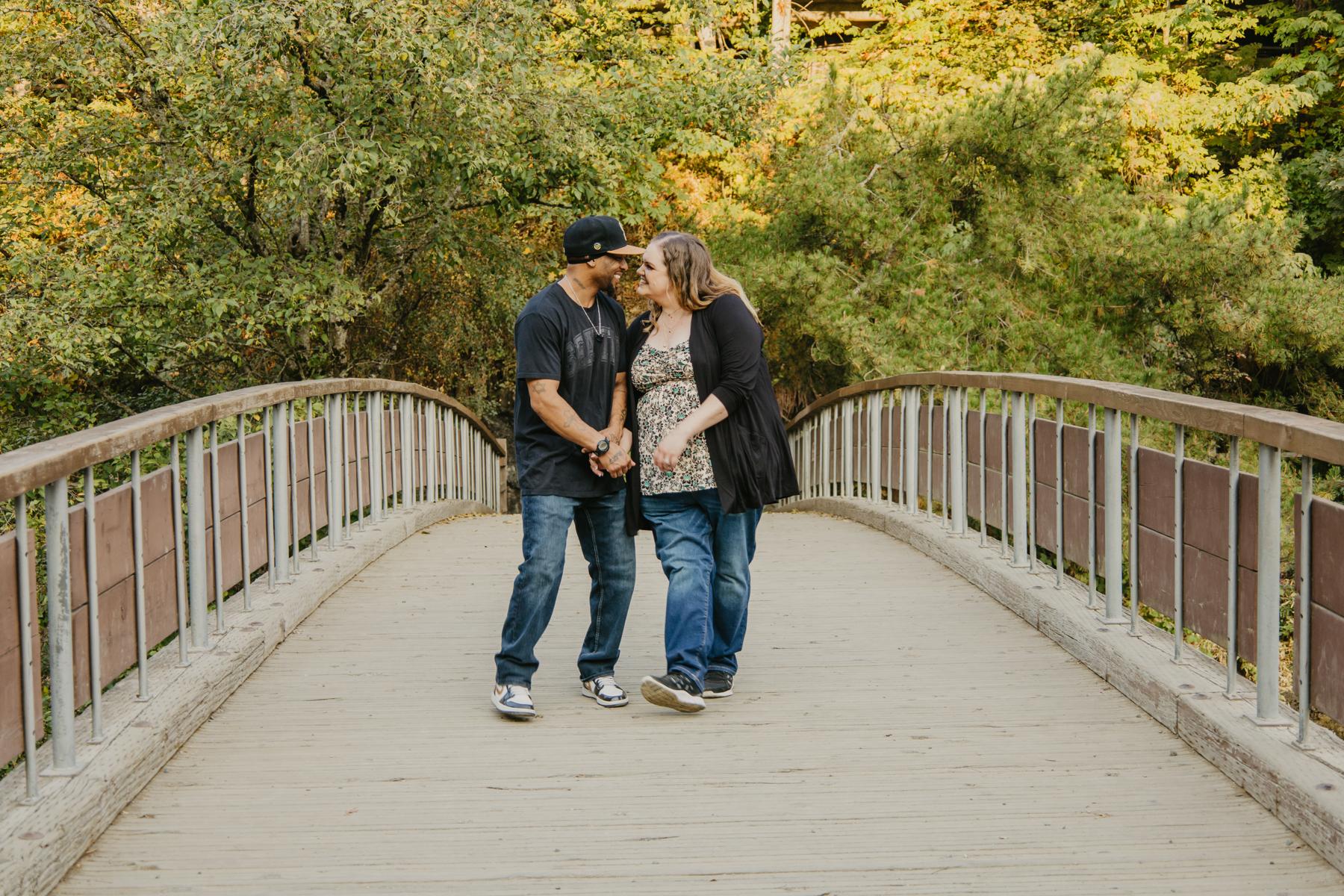 Engagement photos at Tumwater Falls Oct 2022