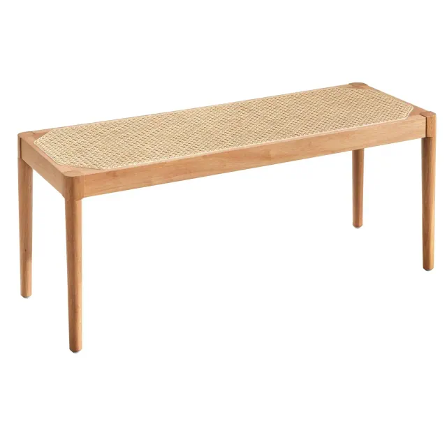 Buylateral Newington Natural Cane Seat Bench Light Oak