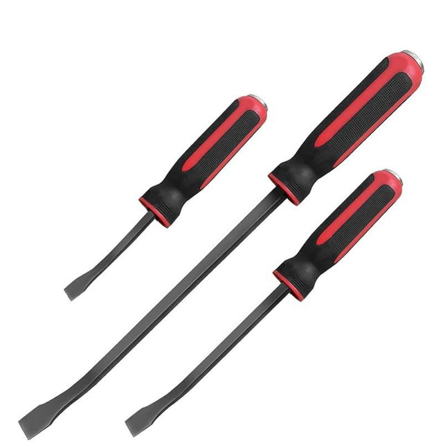 ROTATION Pry Bar Set, Strike Cap Handle, Angled Tip, Rust proof finish, Machanic Tools for prying, scraping, lifting, pulling | 3pcs Hand Tools Set