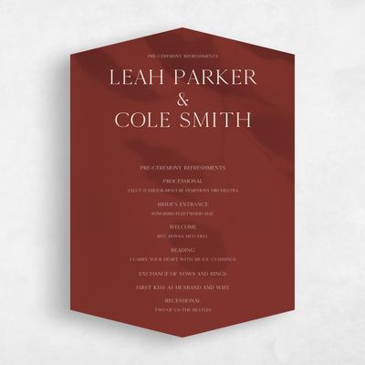 Red Diamond Wedding Program - Lummin