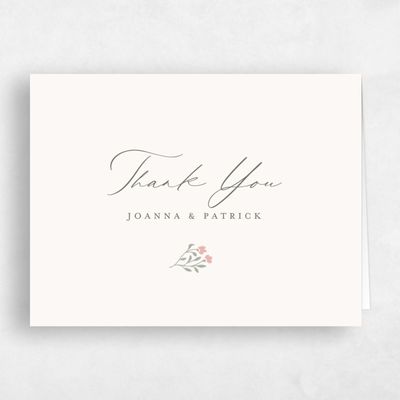 Pale Sage, Beige Wedding Thank You - Sabine Landscape