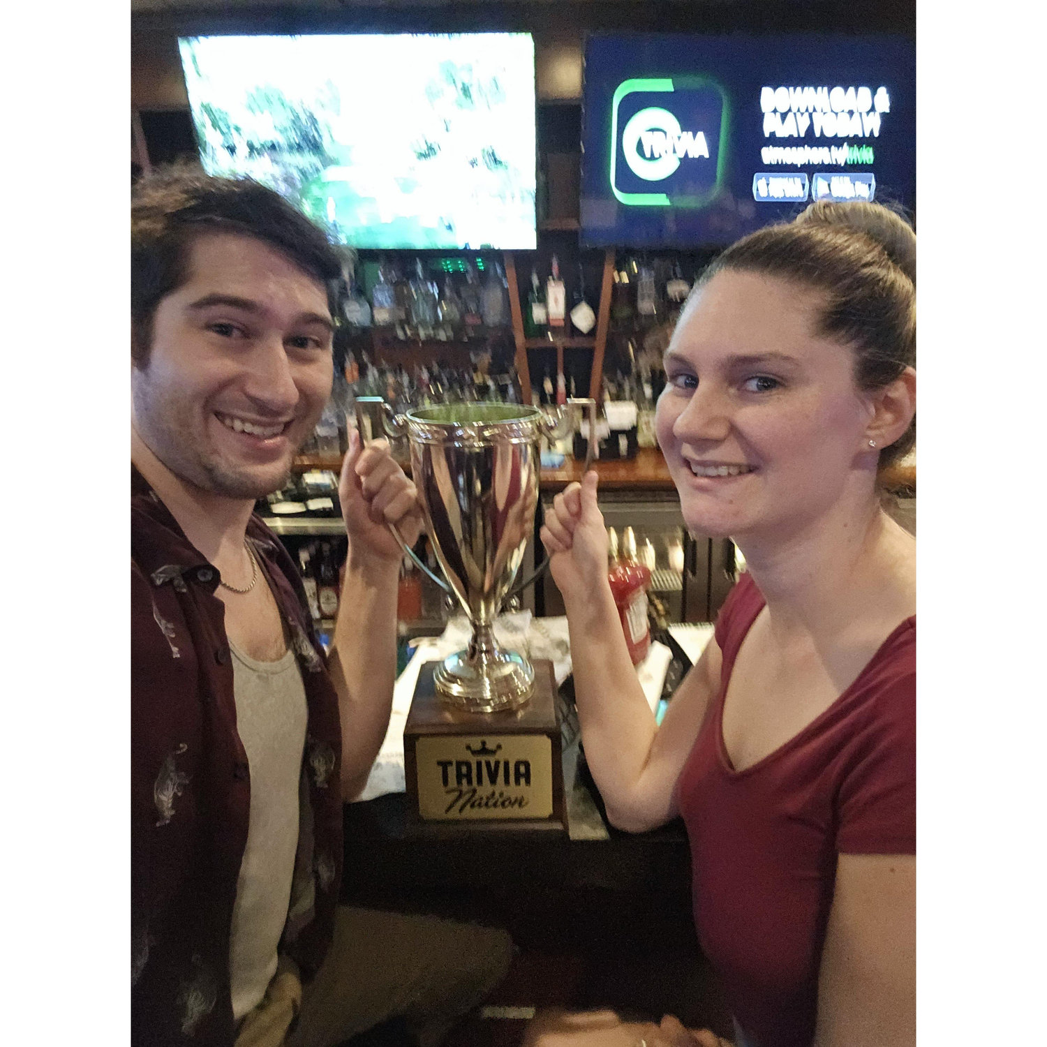 We took first place at trivia night at Duffy's