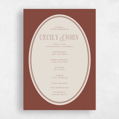 Brown Wedding Program - Anara