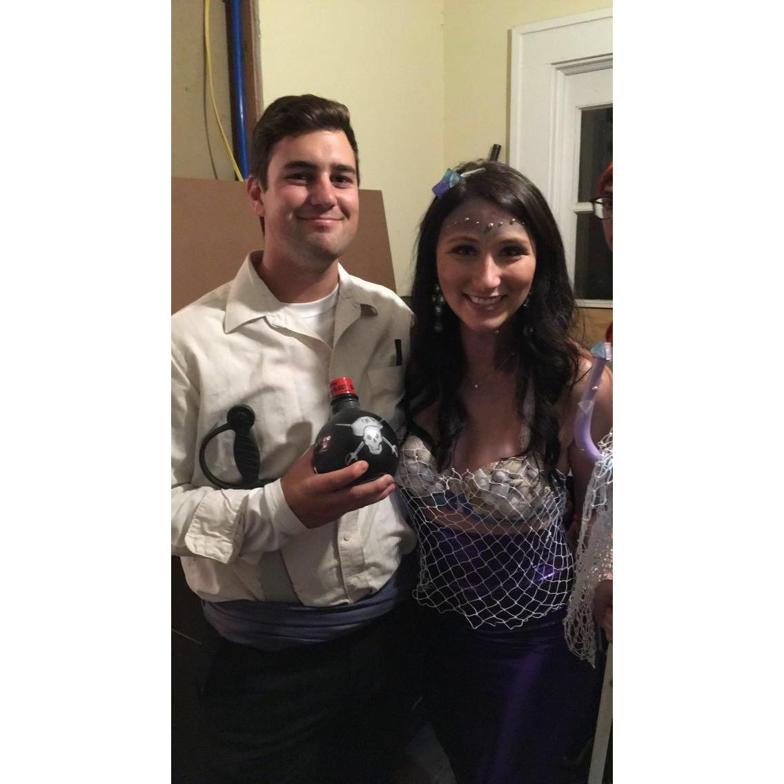 This picture doesn't do our first couple's Halloween costume justice. Just know that he was a great pirate, and I was the coolest mermaid.
