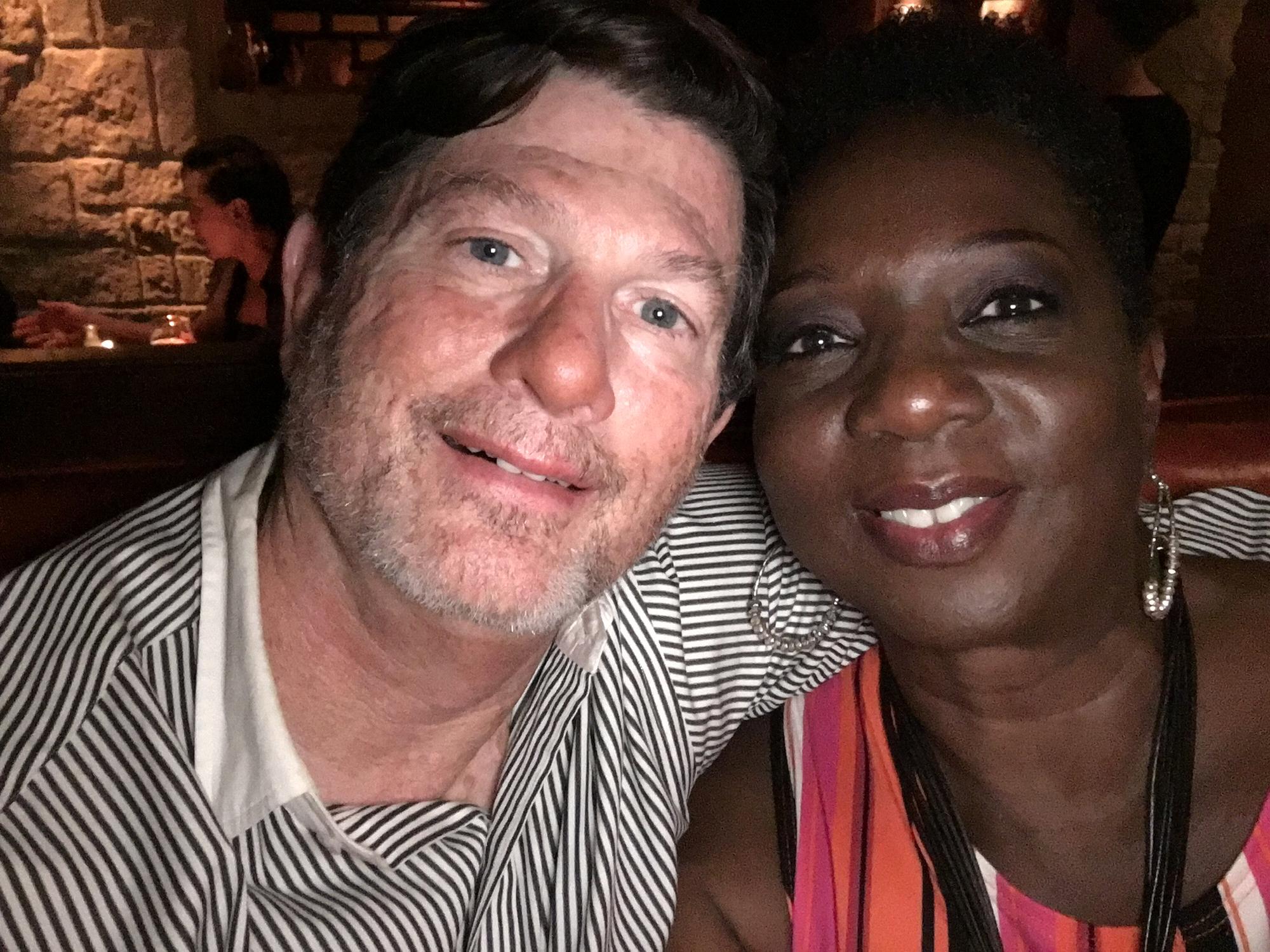 Just out eating somewhere in Houston. I don't know why we take so many selfies.