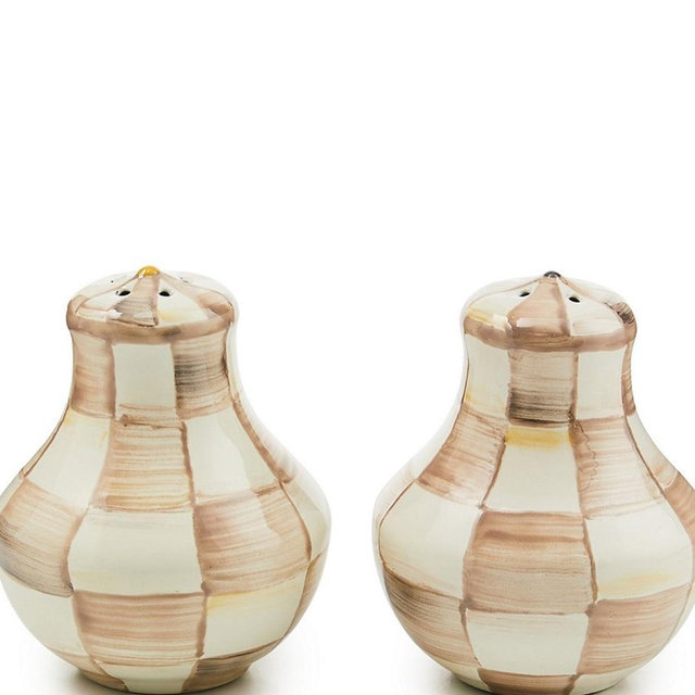 MacKenzie-Childs Check Enamel Salt & Pepper Shaker Set