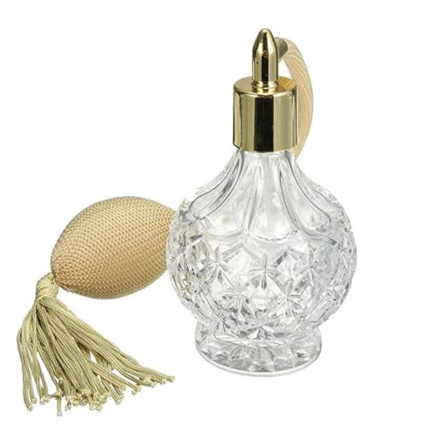 80ml Clear Crystal Vintage Style Perfume Bottle Gold Long Spray Tassels Atomizer Pump Refillable Glass Bottles Makeup Tool