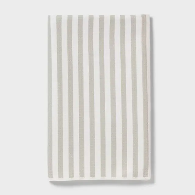1pc Quick Dry Striped Waffle Hand Towel Tan - Room Essentials™