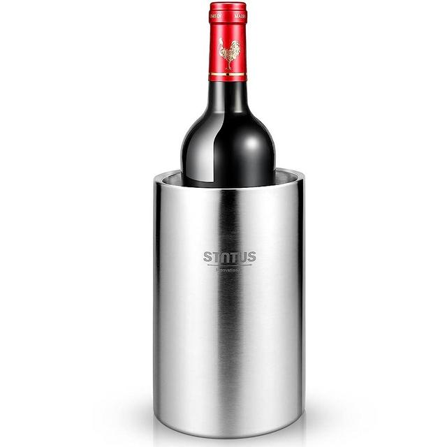 Wine Chiller Bucket, STUTUS Stainless Steel Double Wall White Wine Bottle Cooler Bucket, Insulated Champagne Beer Ice Bucket