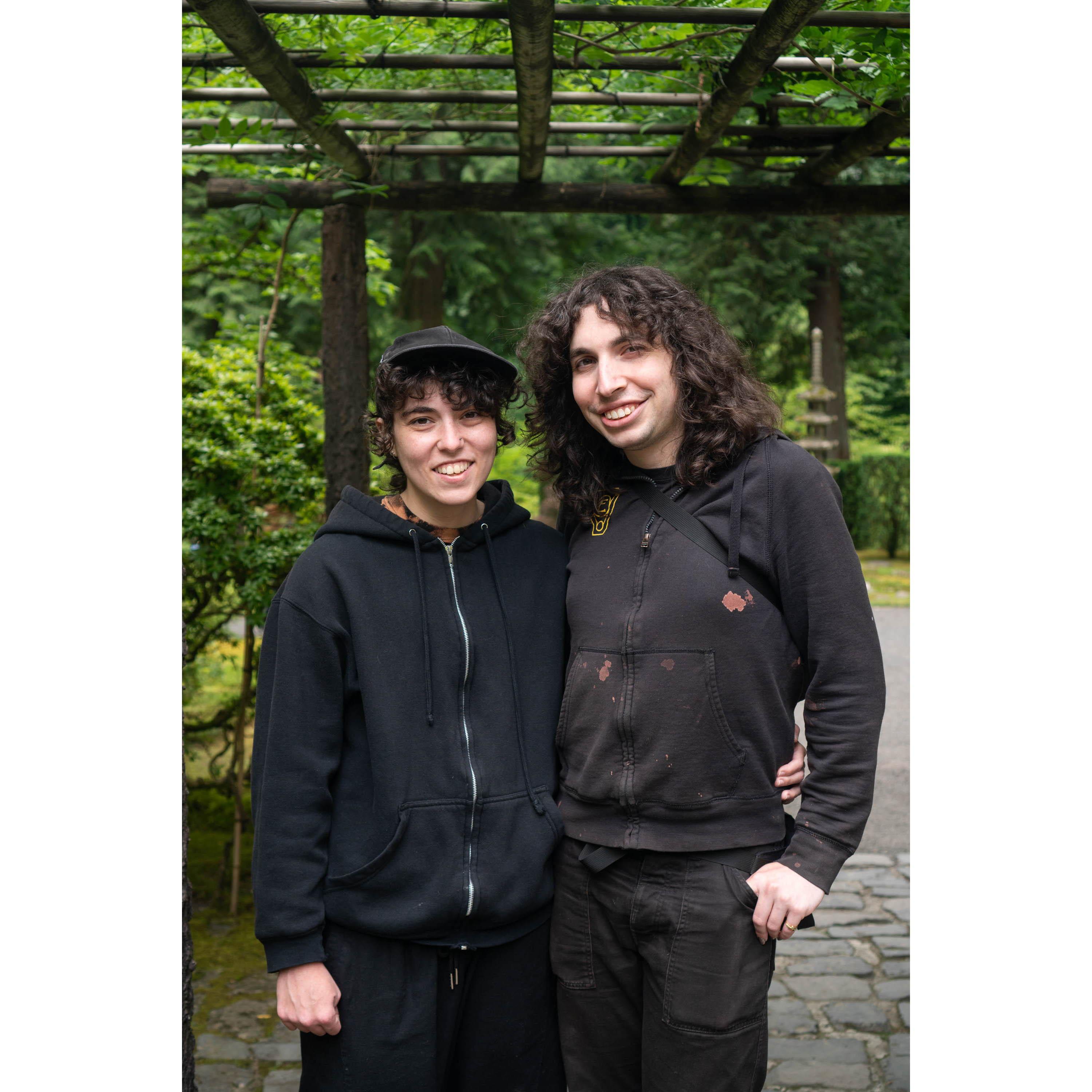 Rex and Yara in the Japanese Garden in Portland, OR