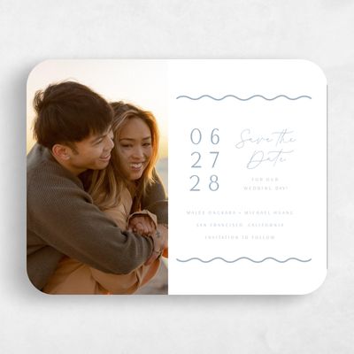 Blue Rounded Wedding Save the Date - Molnar Landscape