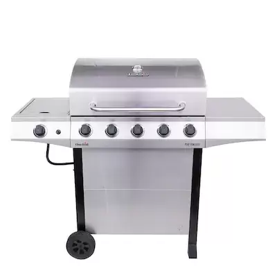 Char-Broil Performance Silver 5-Burner Liquid Propane Gas Grill with 1 Side Burner