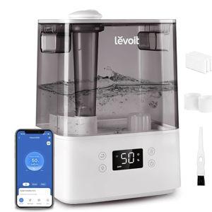 LEVOIT Humidifiers for Bedroom Large Room Home, (6L) Cool Mist Top Fill Essential Oil Diffuser for Baby & Plants, Smart App & Voice Control, Rapid Humidification & Auto Mode - Quiet Sleep Mode, Gray