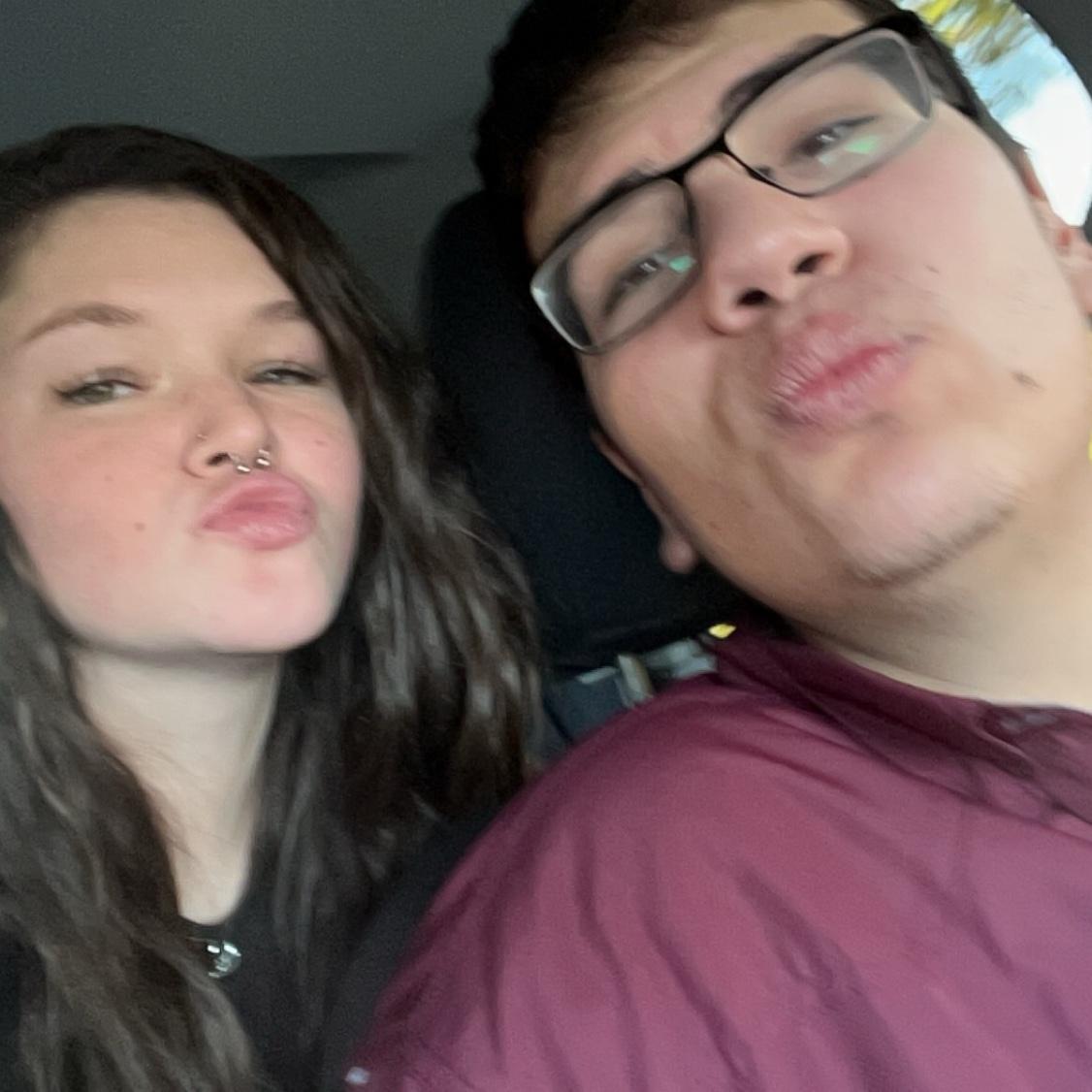 We were on our way to Zach’s family New Year’s party, Aj was driving and I was being goofy in the back seat. Little did I know how nervous Zach was!