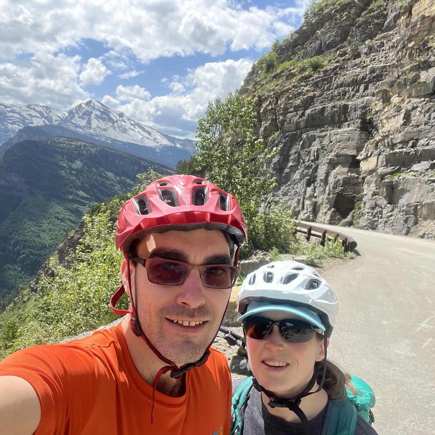 Biking on Going to the Sun Road, Glacier National Park - June, 2025.