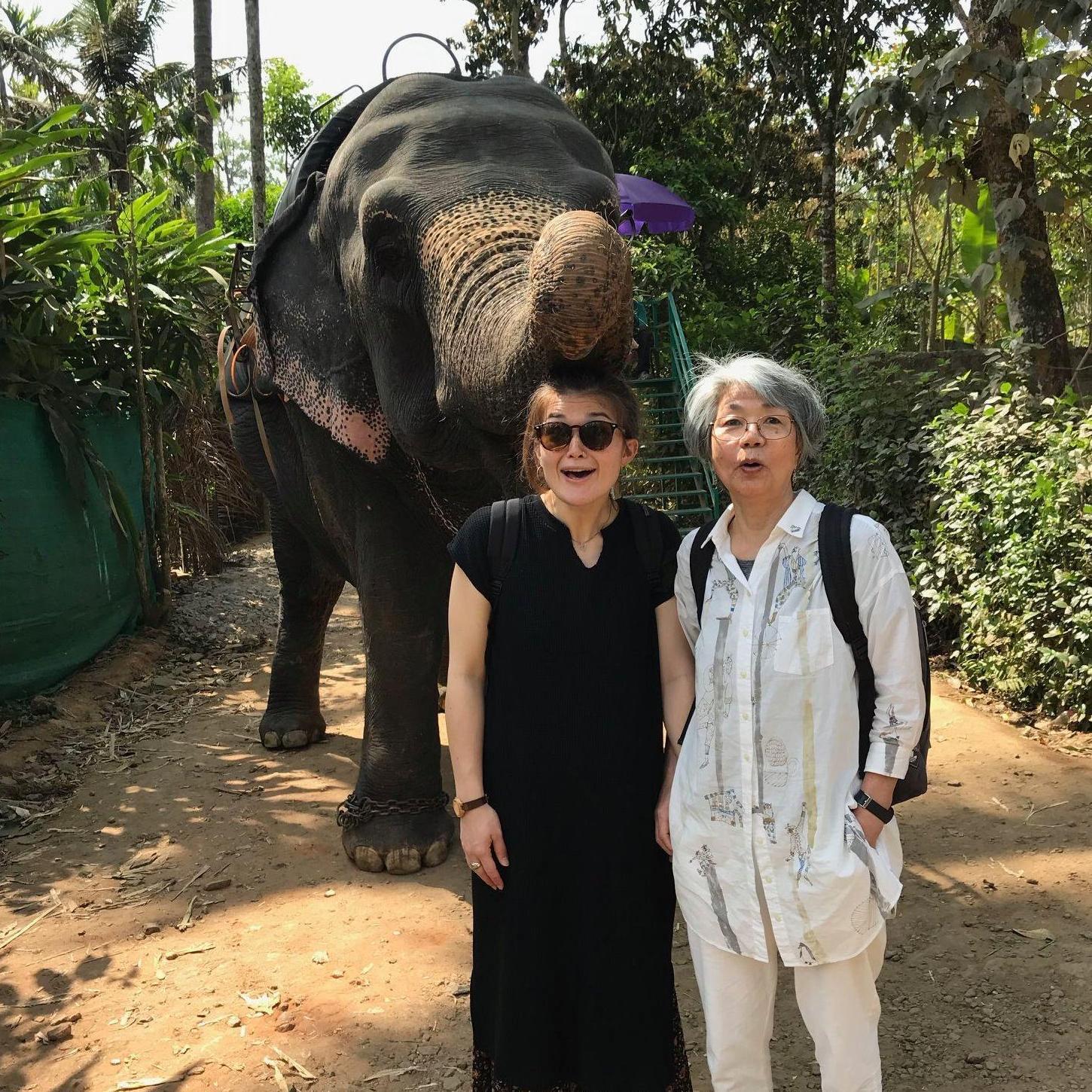 Leah with her family friend Keiko in India ~February, 2020