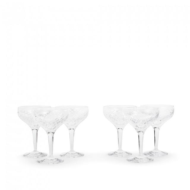 Barwell Cut Crystal Champagne Coupe, Set of Six