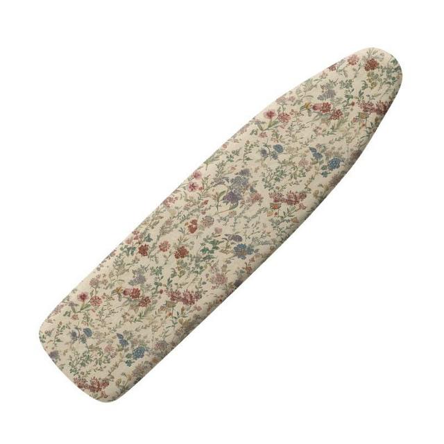 Daulesho Retro Ditsy Floral Ironing Board Cover Beige Forest Flowers Standard Size 15" X 54" Ironing Board Cover, French Pastoral Style Easy to Clean and Wipe Machine Washable