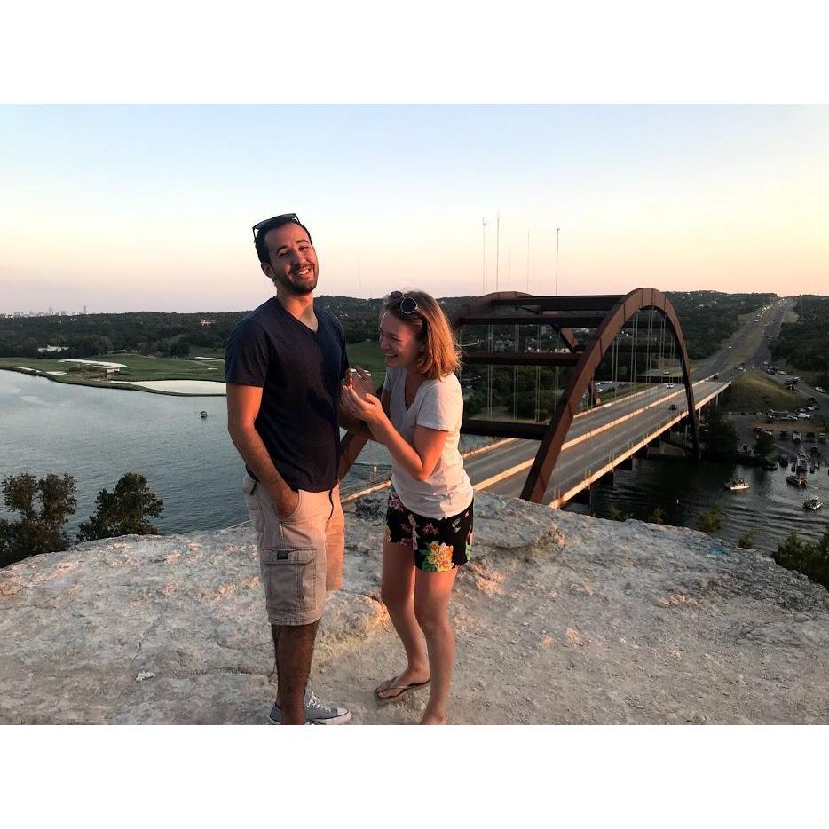 Moments after the proposal and we couldn't stop smiling!