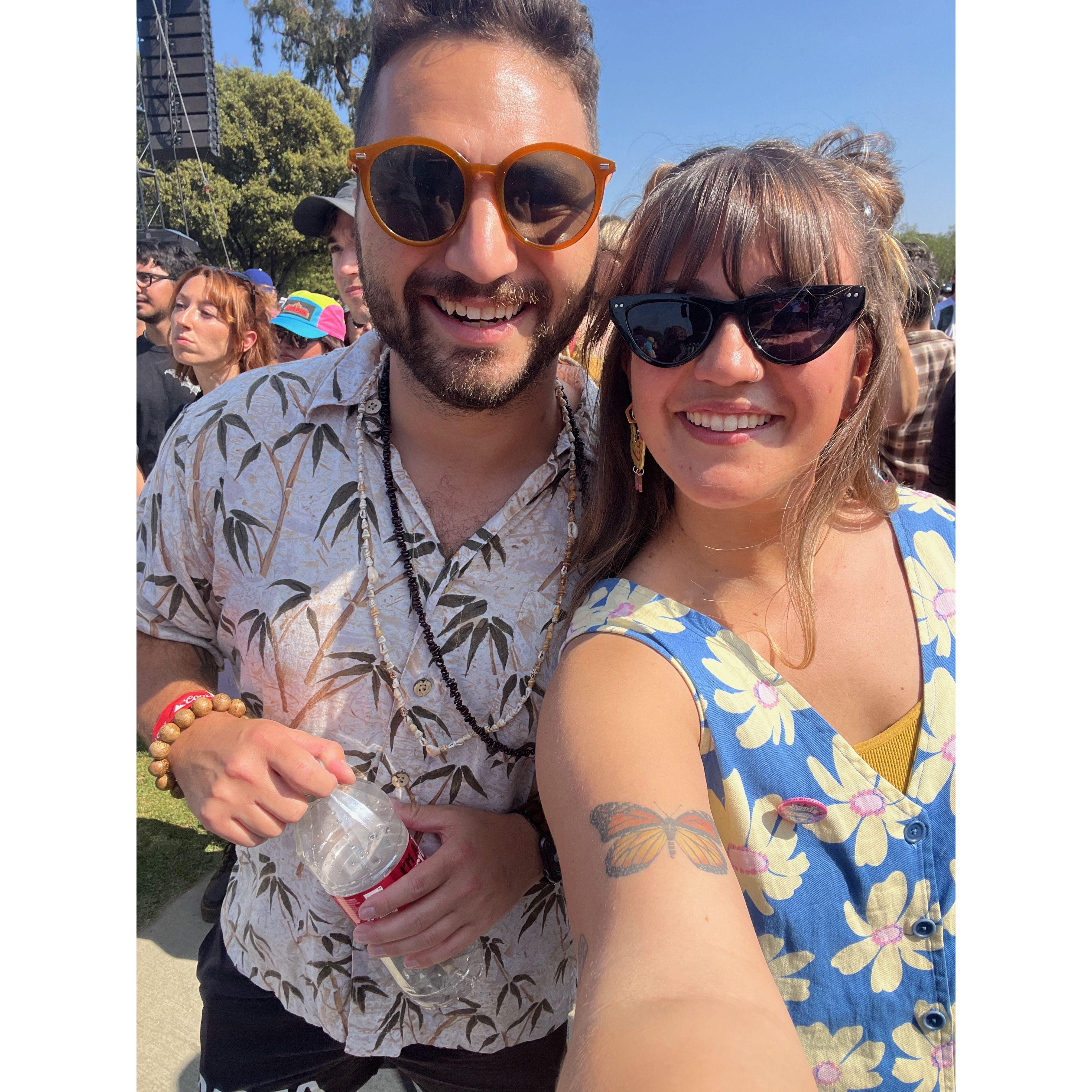 Hanging at a music festival