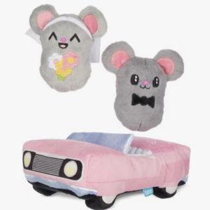 BARK Mister & Mouses Married Mouse Car Squeaky Plush Dog Toy, Medium/Large (Link in Note to Guests)