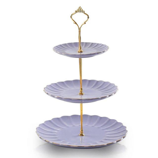 Sweejar 3 tier ceramic cake stand wedding, dessert cupcake stand for tea party serving platter