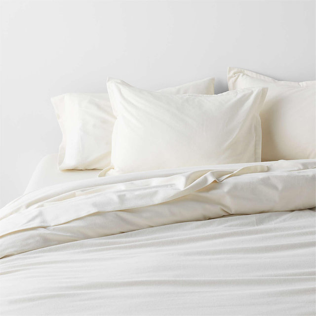 Organic Cotton Flannel Arctic Ivory King Duvet Cover