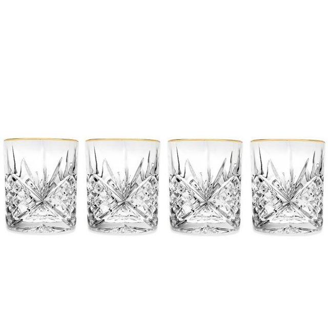 Godinger Gold 8 oz. Double Old-Fashioned Glasses (Set of 4)