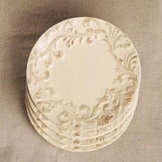 GG COLLECTION Acanthus 8.5 Inch Salad Plate Set of 4 Cream