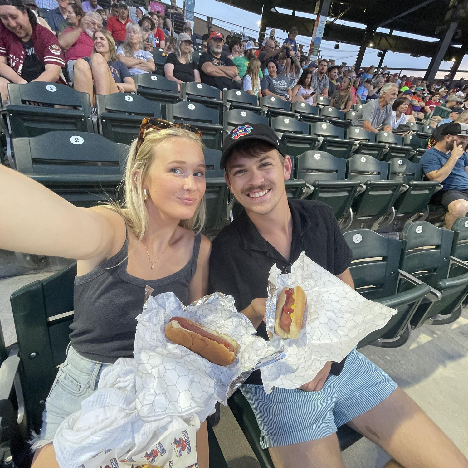 Over the summer, Kale and Ashley spend a lot of time at the Wind Surge stadium!