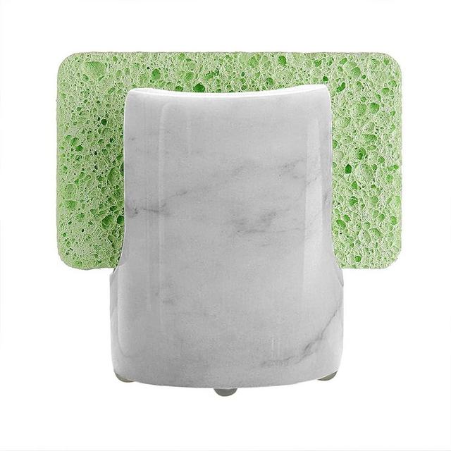 EVERBBKING Marble Sponge Holder for Kitchen Sink Rustic Farmhouse Decor,Dish Sponge Holder Kitchen Sink Sponge Caddy，Scouring Pad and Dish Sponge Holder