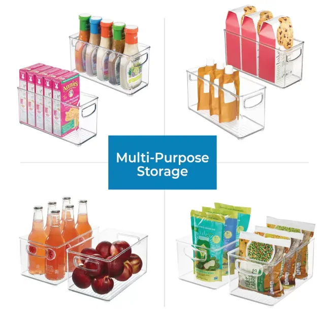 iDESIGN 8pc Small Recycled Plastic Stackable Kitchen Organizer Bin