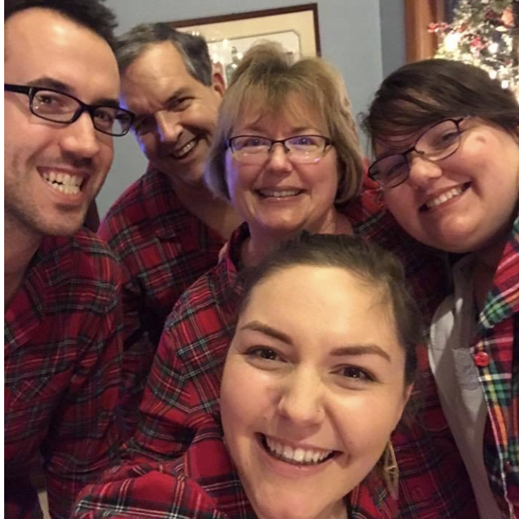 Matching family Christmas jammies for our first Christmas together