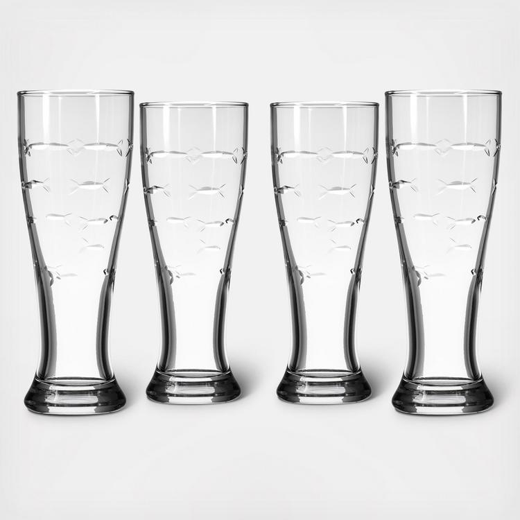 Mid-Century Modern Pilsner Beer Glasses - Set of 6