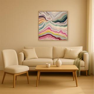 Painted Canyon Square Print Framed Canvas Wall Art