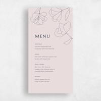 Pink Wedding Menu - Emeline