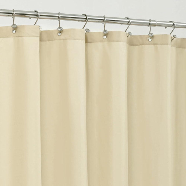 ALYVIA SPRING Long Fabric Shower Curtain Liner Waterproof - 72" x 78", Soft & Lightweight Long Shower Curtain with 3 Magnets, Machine Washable - 72x78, Cream