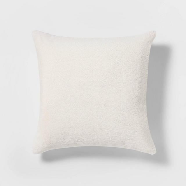 Faux Fur Oversize Square Pillow Cream - Threshold™