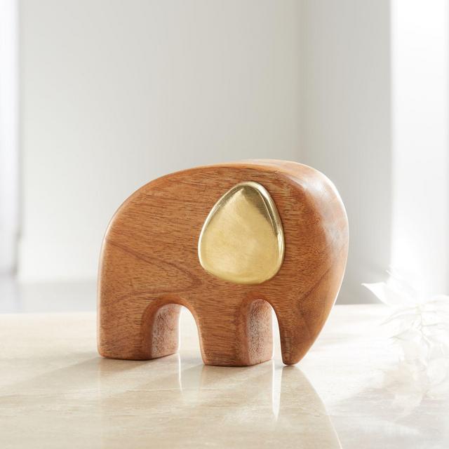 Mango Wood And Brass Elephant