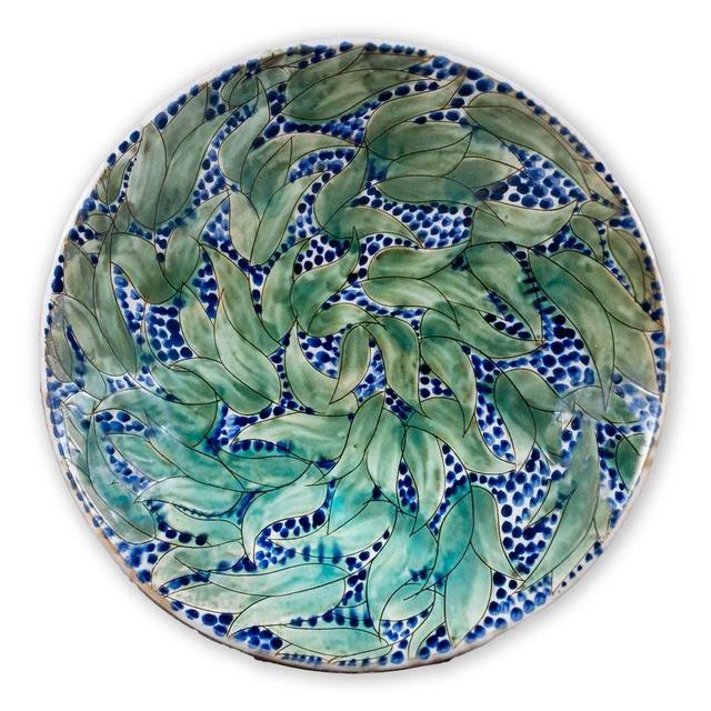 AQUAMARINE LEAVES PLATTER by Malaika Linens