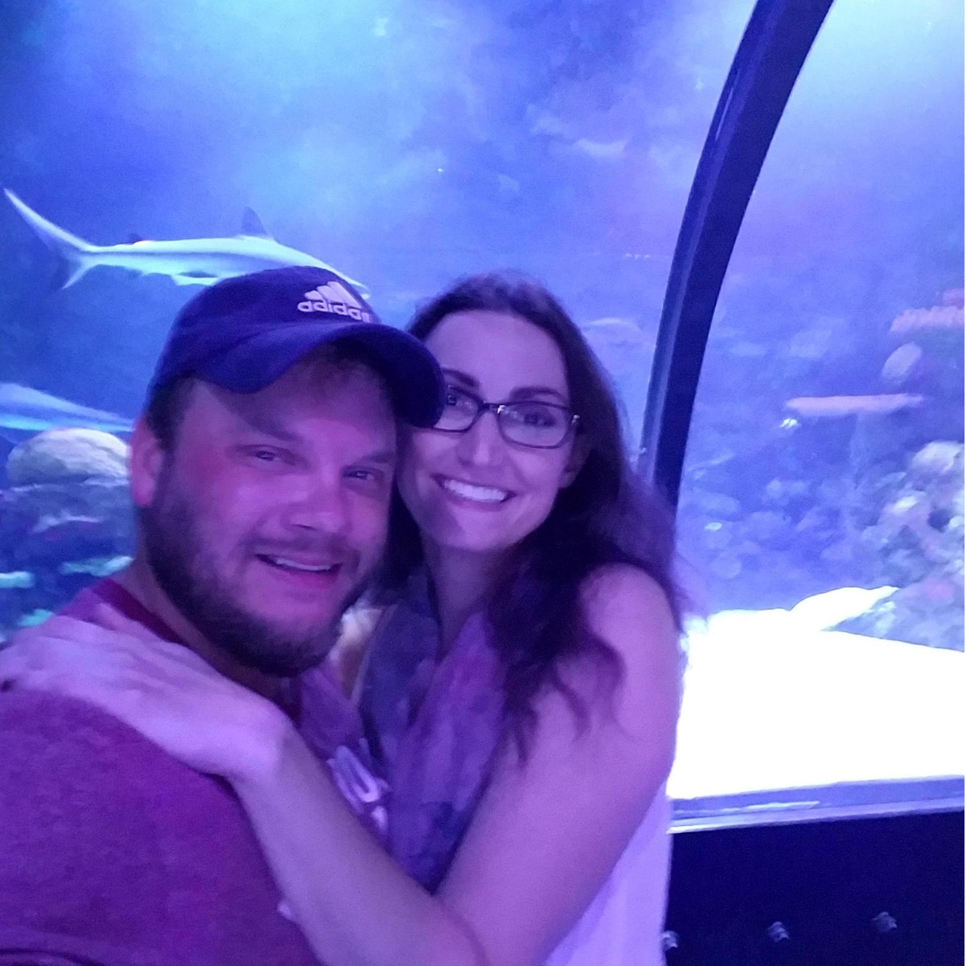 One of our earliest dates, to the Shreveport Aquarium.