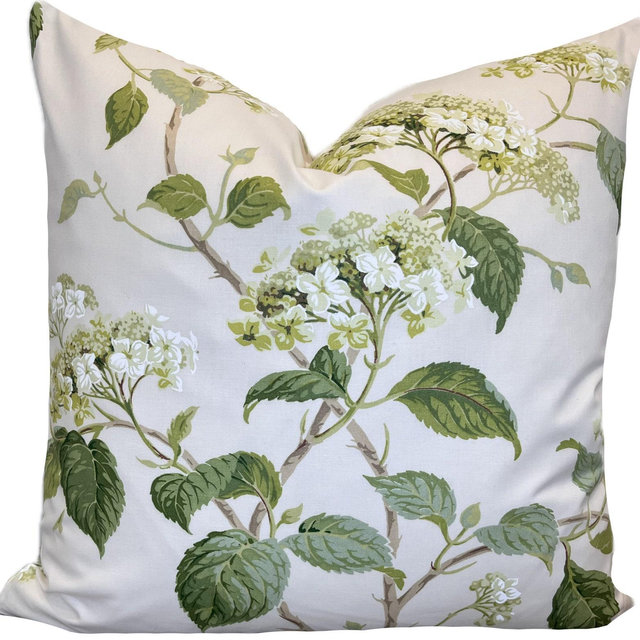 Colefax and Fowler Summerby Green Leaf Cushion Cover Pillow Cover Double Sided