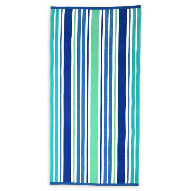 Destination Summer Sunny Isles Turkish Cotton Beach Towel in Cool Stripe 