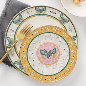 The Bistro Tile Stoneware Dinner Plate: Garden Edition