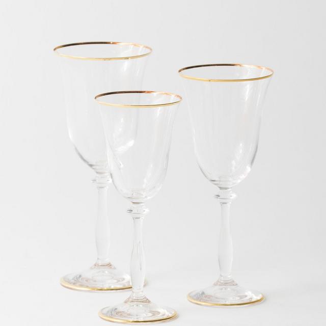 Casa de Perrin Chloe Gold Rimmed Water Goblets